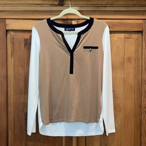Jones New York Signature Split neck Fall blouse Sz. MD